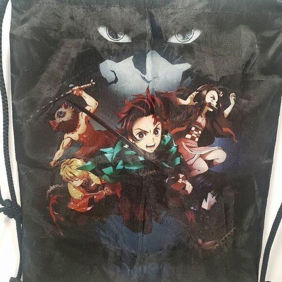 Demon‎ Slayer Anime Tanjiro Kamado with Sword  Drawstring Backpack - Picture 3 of 6